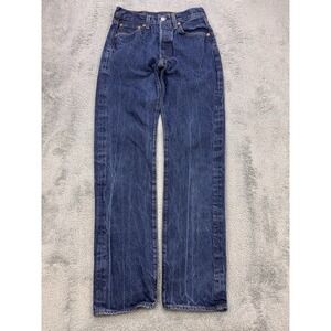 Levis 501 Jeans Mens 30x36 (28x34) Blue Distressed Denim Straight Leg Button Fly